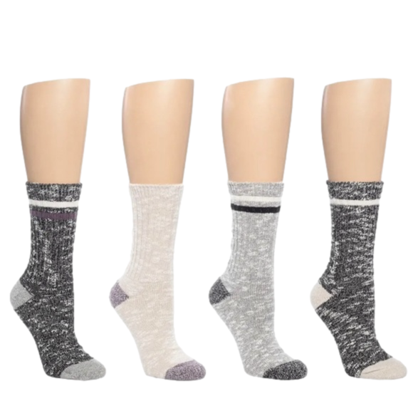 Bearpaw Ladies Boot Socks 4 Pack Black/purple/white/gray Size 5-10 NEW - Picture 6 of 7